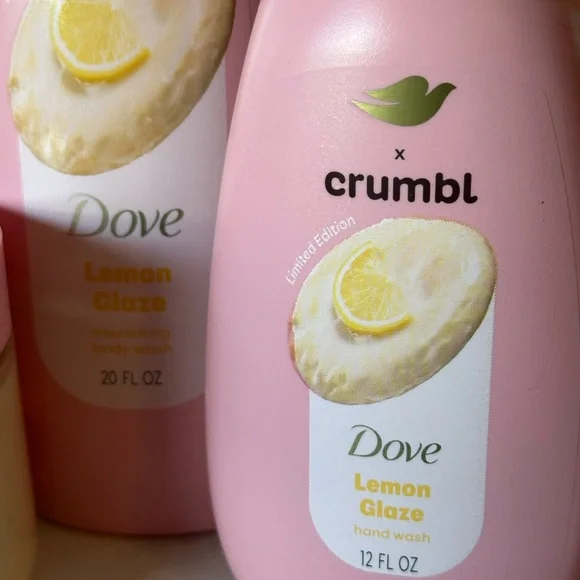 Dove x Crumbl Hand Soap Body Scrub Body Wash Lemon Glaze Cookie Set x3 New